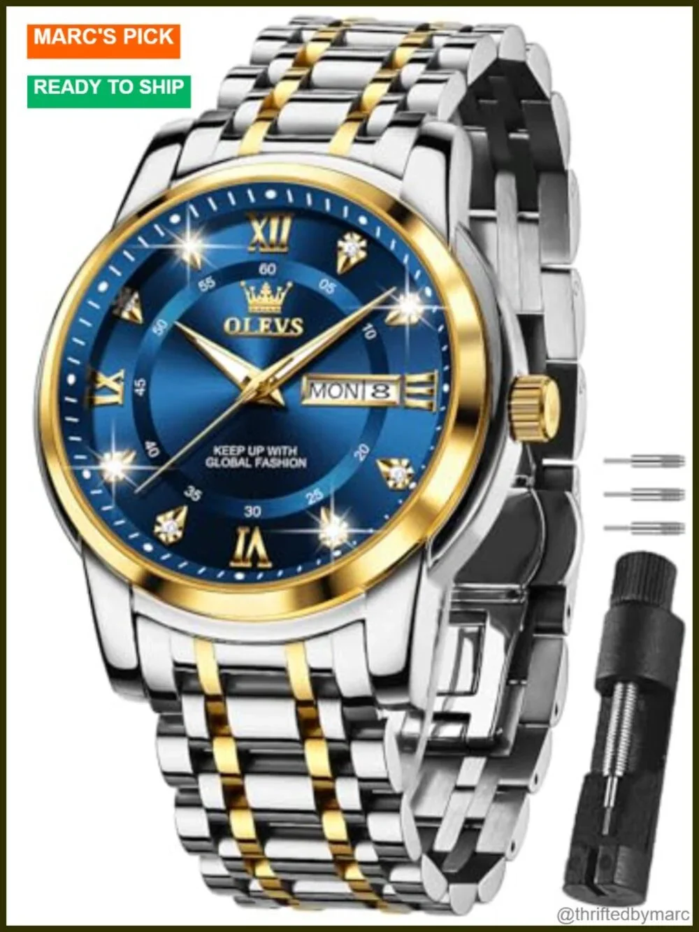 Classic Silver Stainless Steel Roman Numerals Watch - Quartz Movement